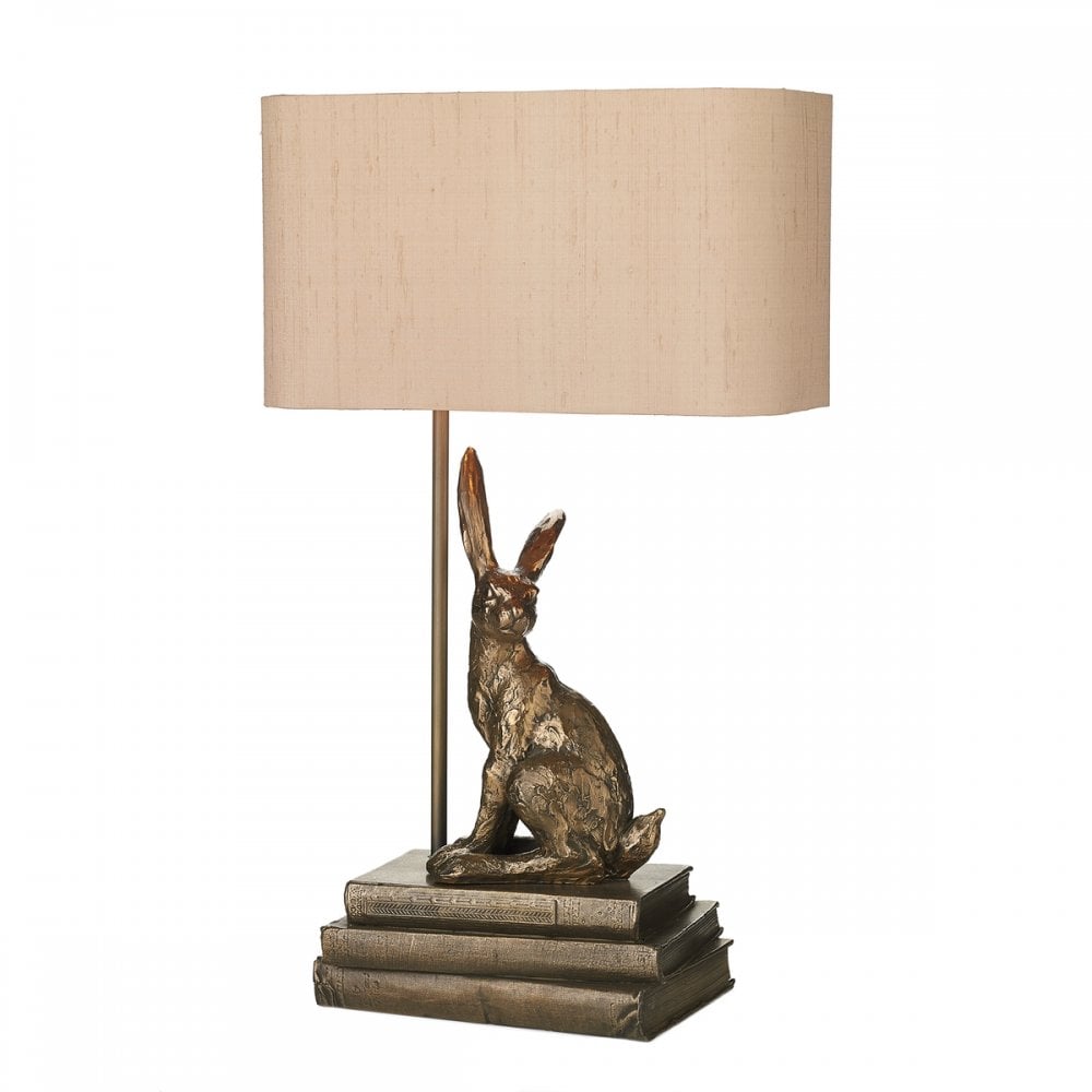 Hopper Table Lamp In Antique Bronze Finish With Taupe Shade HOP4263+ZOF1101-BZ