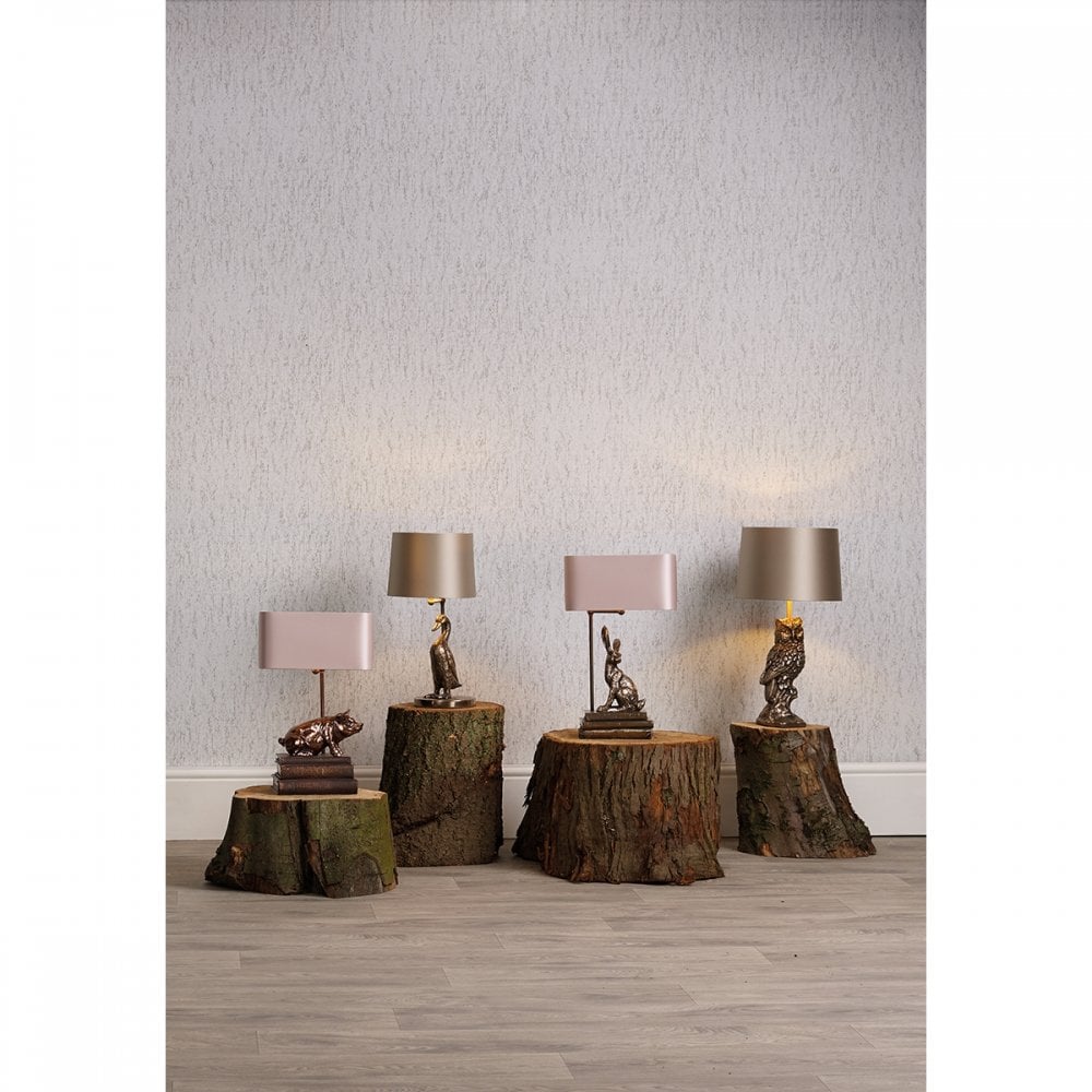 Hopper Table Lamp In Antique Bronze Finish With Taupe Shade HOP4263+ZOF1101-BZ