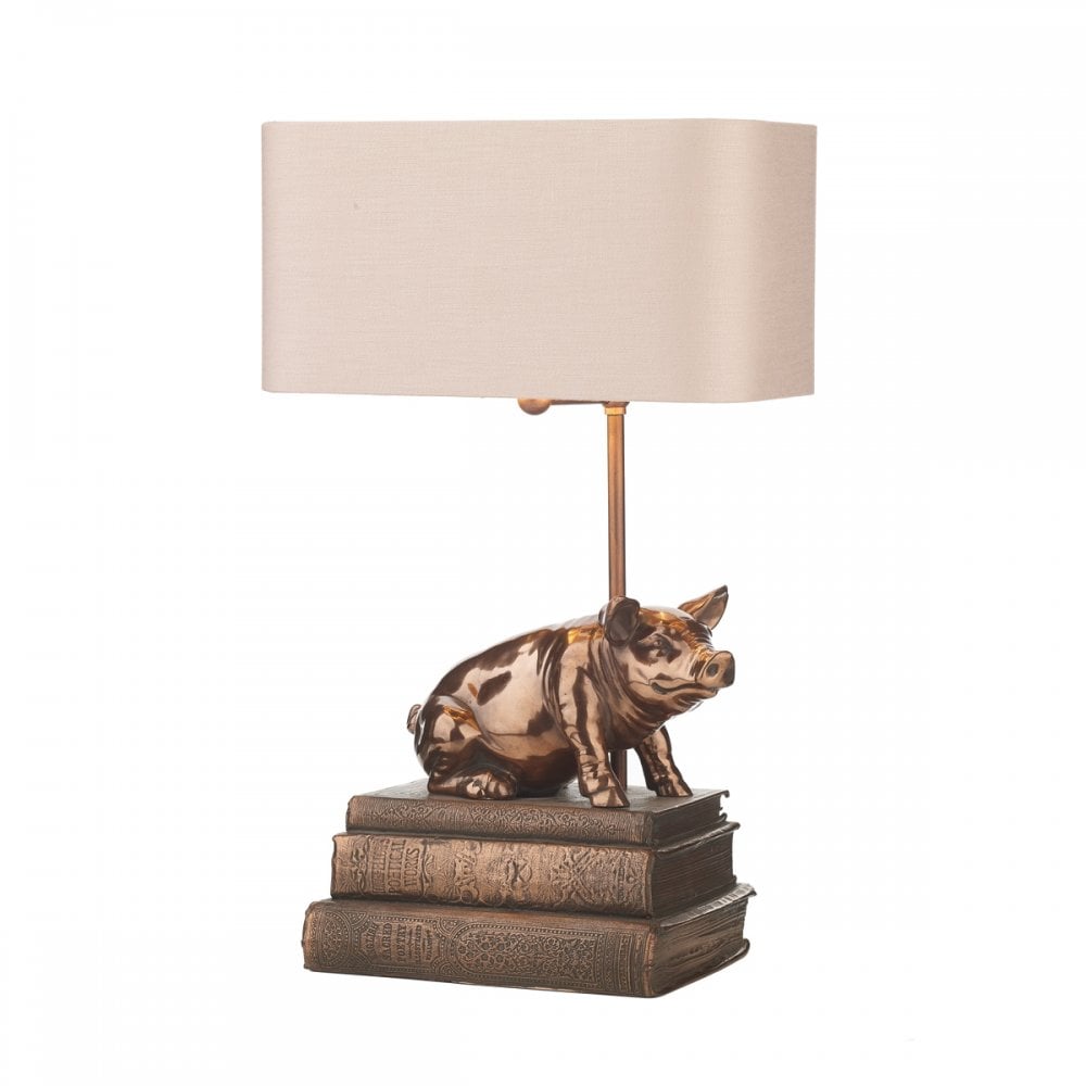 Horace Table Lamp In Copper Finish With Marshmallow Shade HOR4264+ZOF1109-BZ