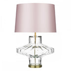 Vienna Table Lamp In Clear Glass Base With Pink Shade VIE4308+TAP4006