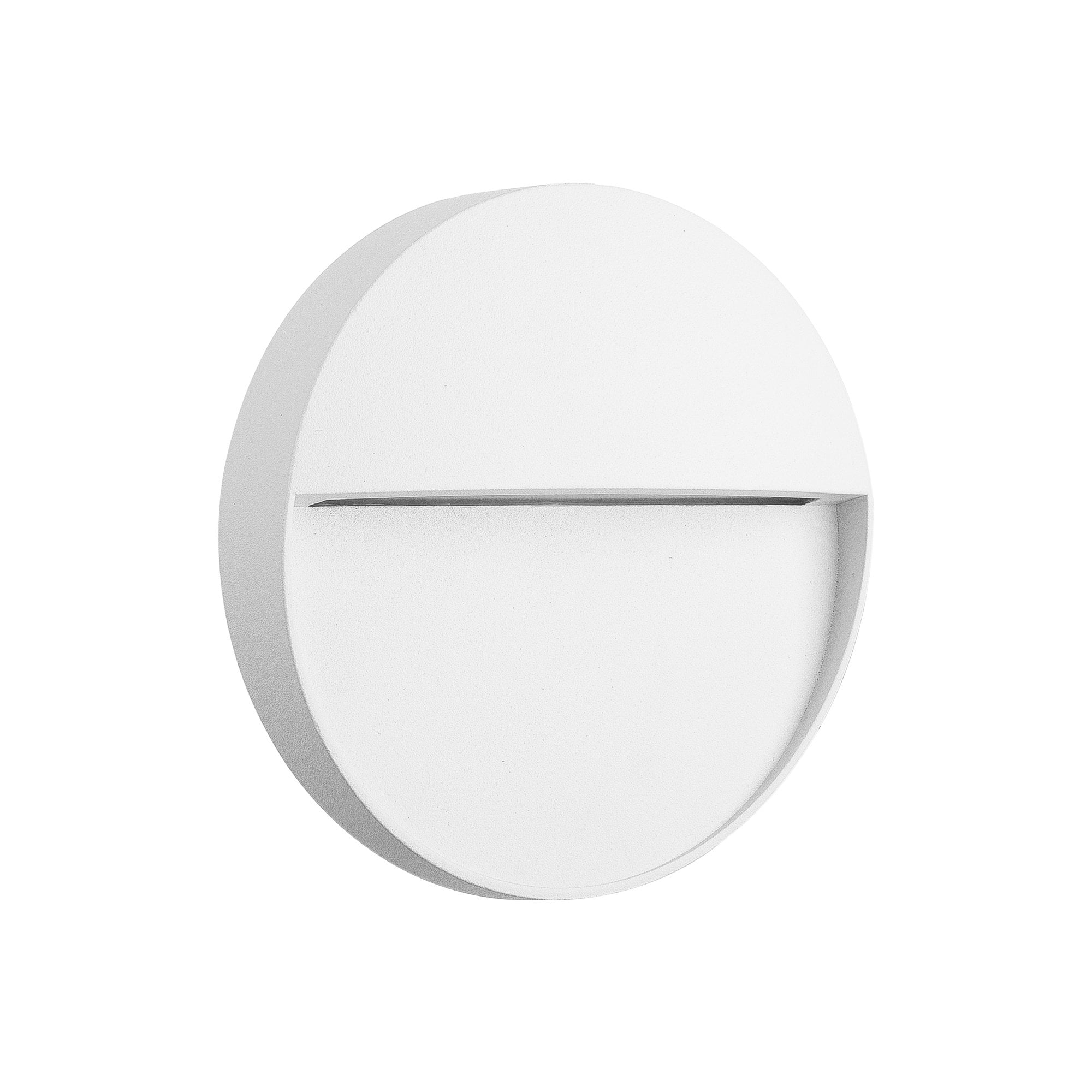 Baker Outdoor Small Round 3 Watt LED Wall Light In Sand White Finish IP54 M7014