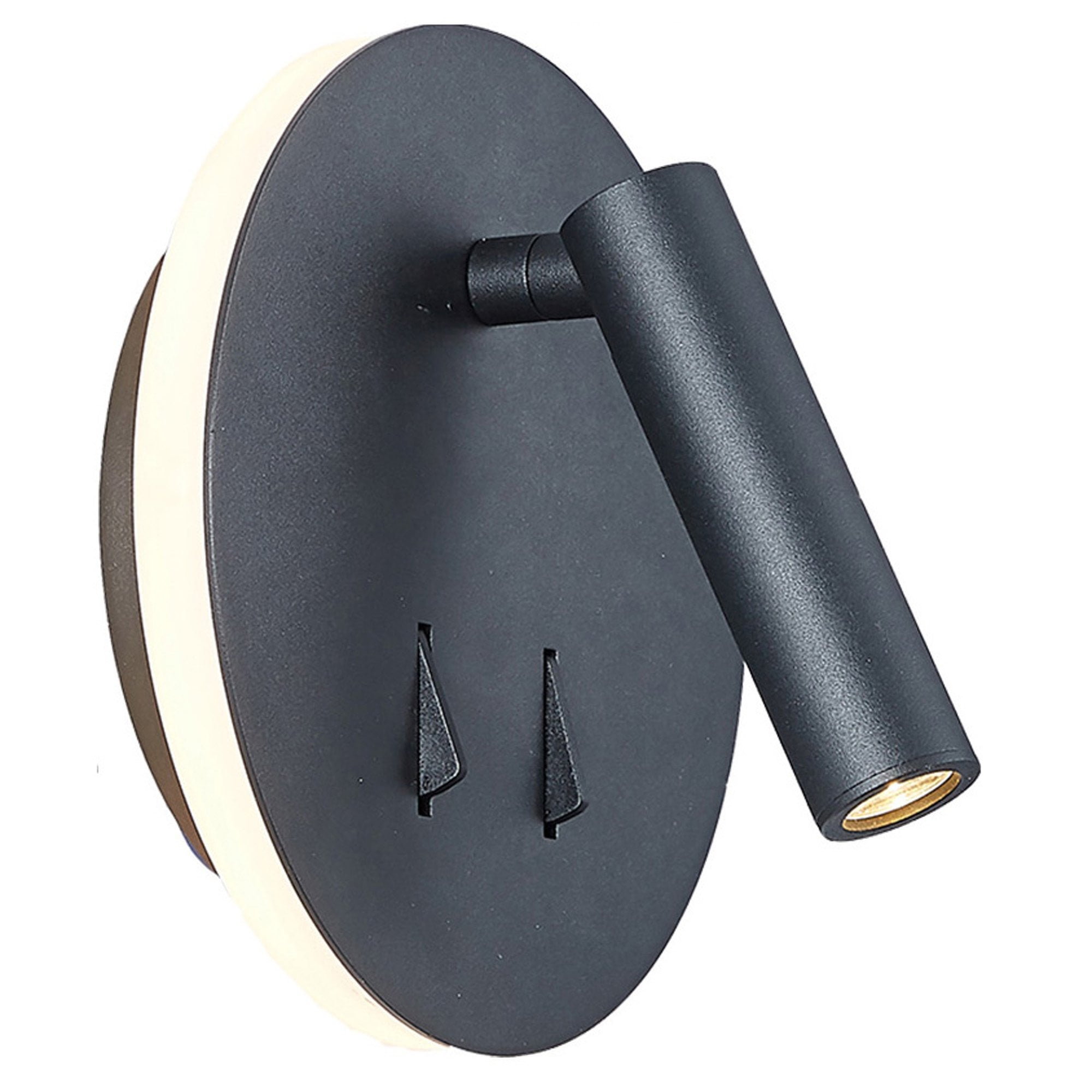 Cayman Modern Dual Switch Reading Light In Sand Black Finish M6083