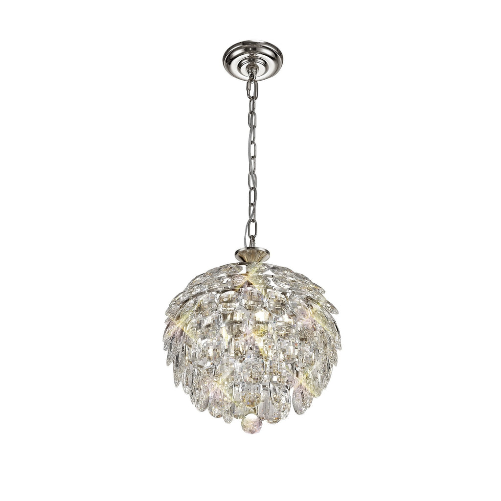 Coniston Stylish 3 Light Crystal Ceiling Pendant Light In Polished Chrome Finish IL32800