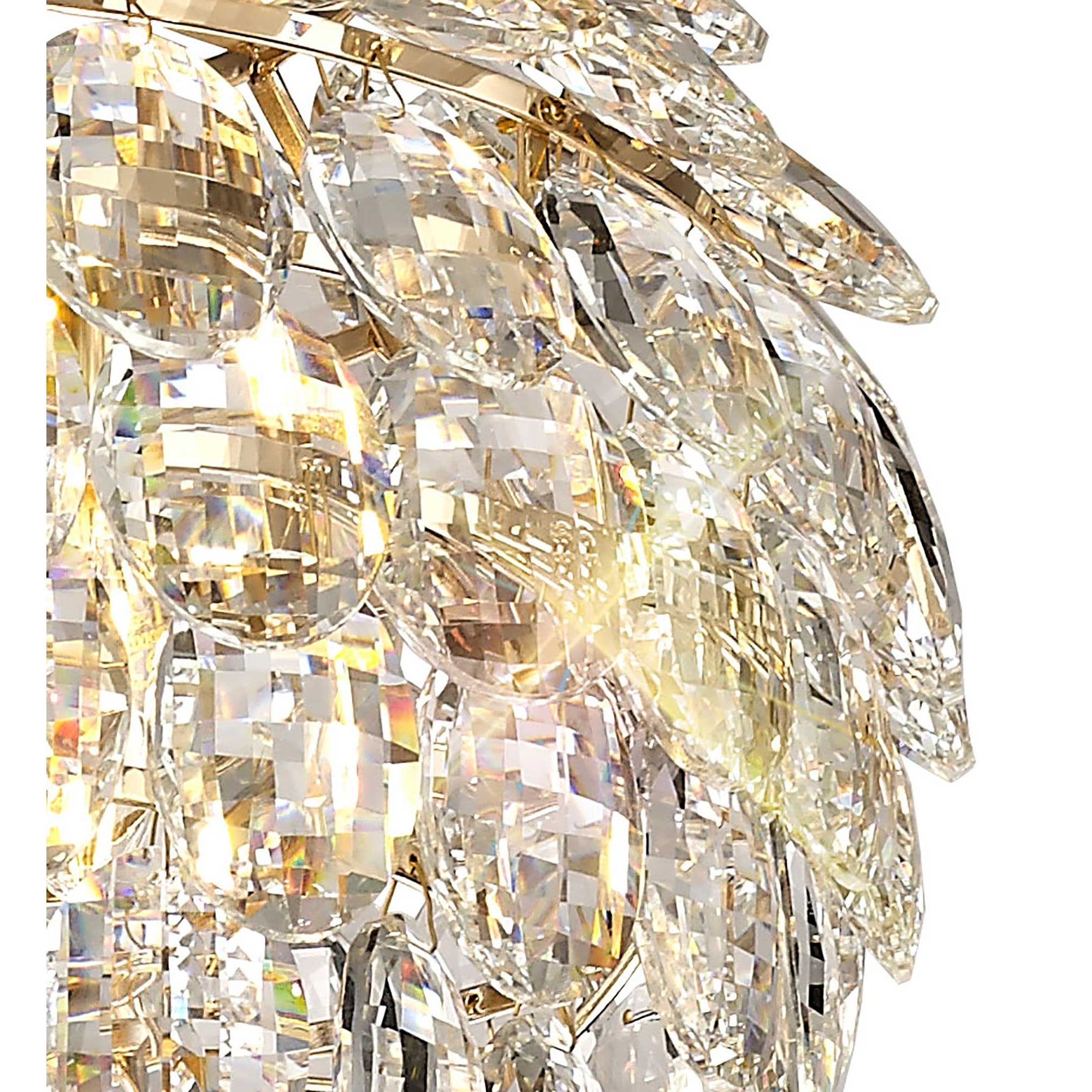 Coniston Stylish 3 Light Crystal Ceiling Pendant Light In French Gold Finish IL32803