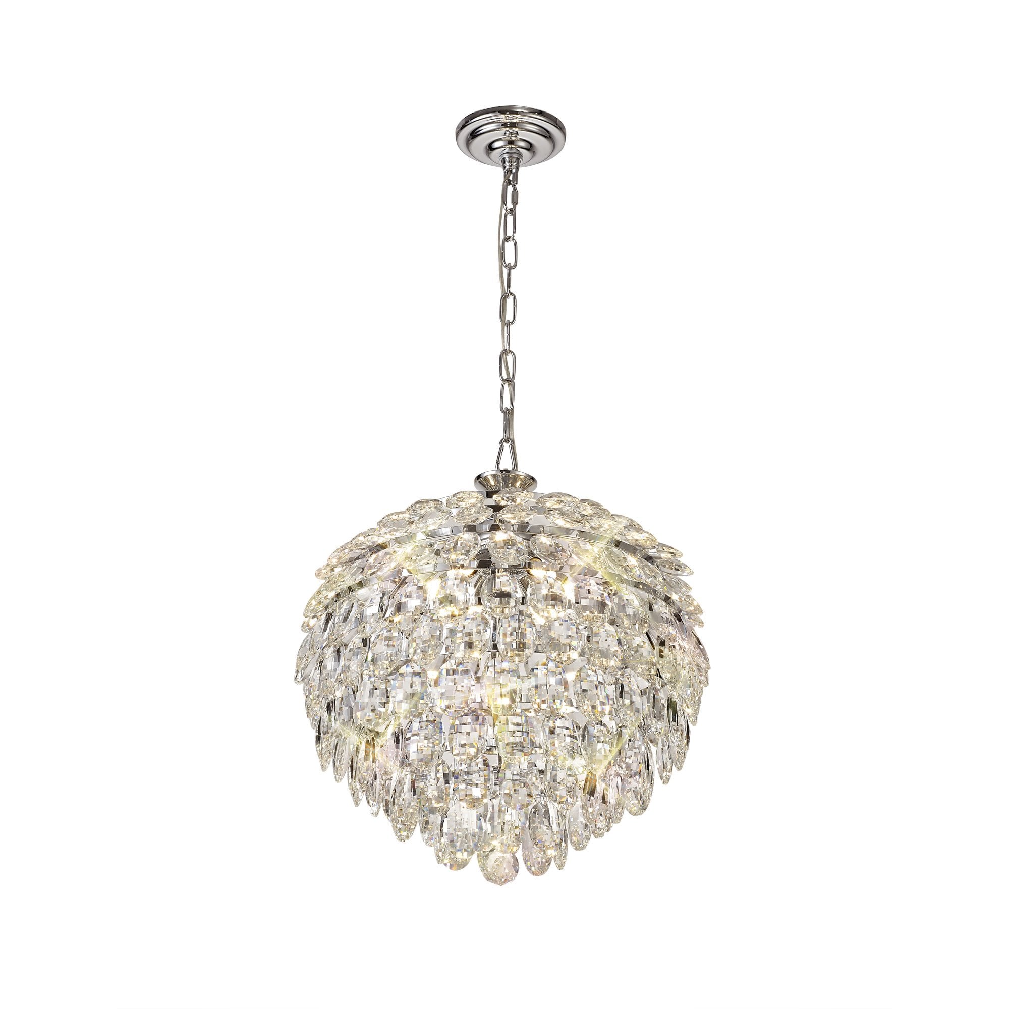 Coniston Stylish 6 Light Crystal Ceiling Pendant Light In Polished Chrome Finish IL32801