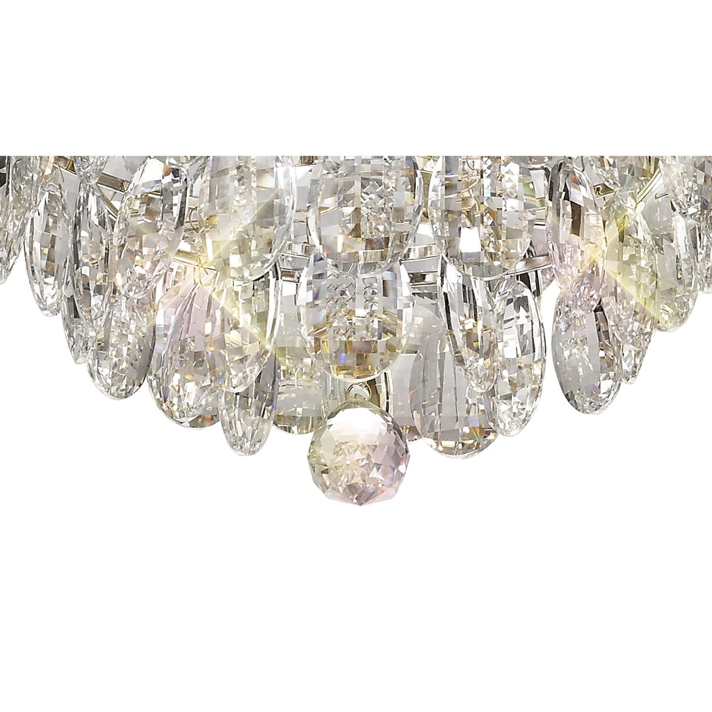 Coniston Stylish 9 Light Crystal Ceiling Pendant Light In Polished Chrome Finish IL32802