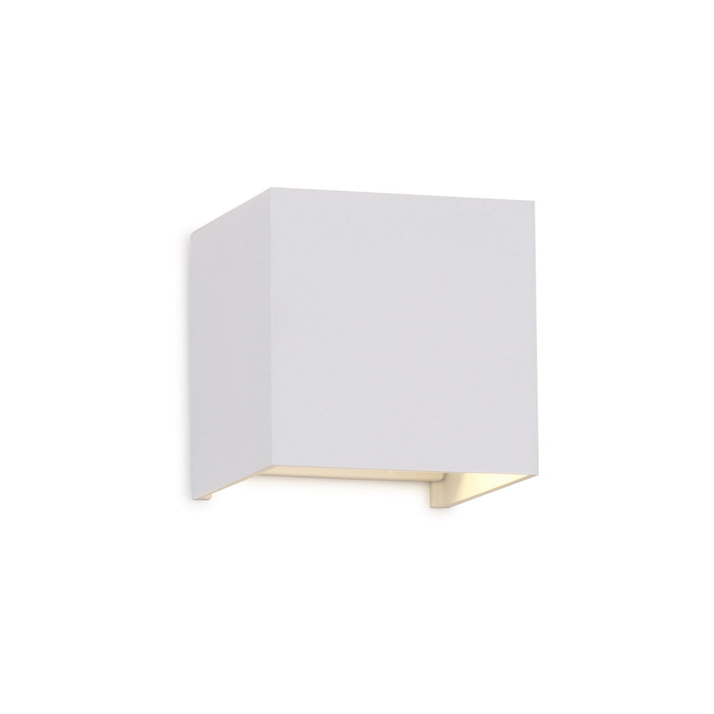Davos Outdoor Square LED Wall Light In Sand White Finish IP54 M6521