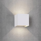 Davos Outdoor Square LED Wall Light In Sand White Finish IP54 M6521