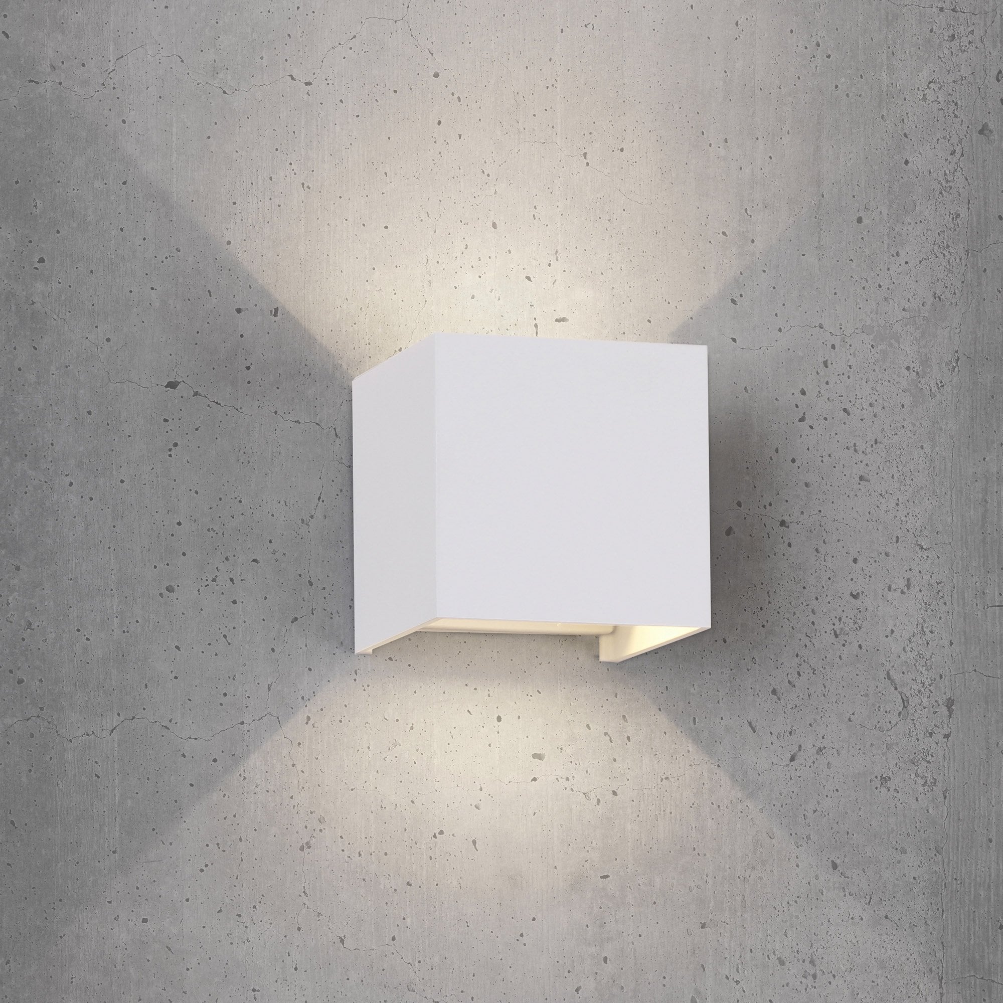 Davos Outdoor Square LED Wall Light In Sand White Finish IP54 M6521