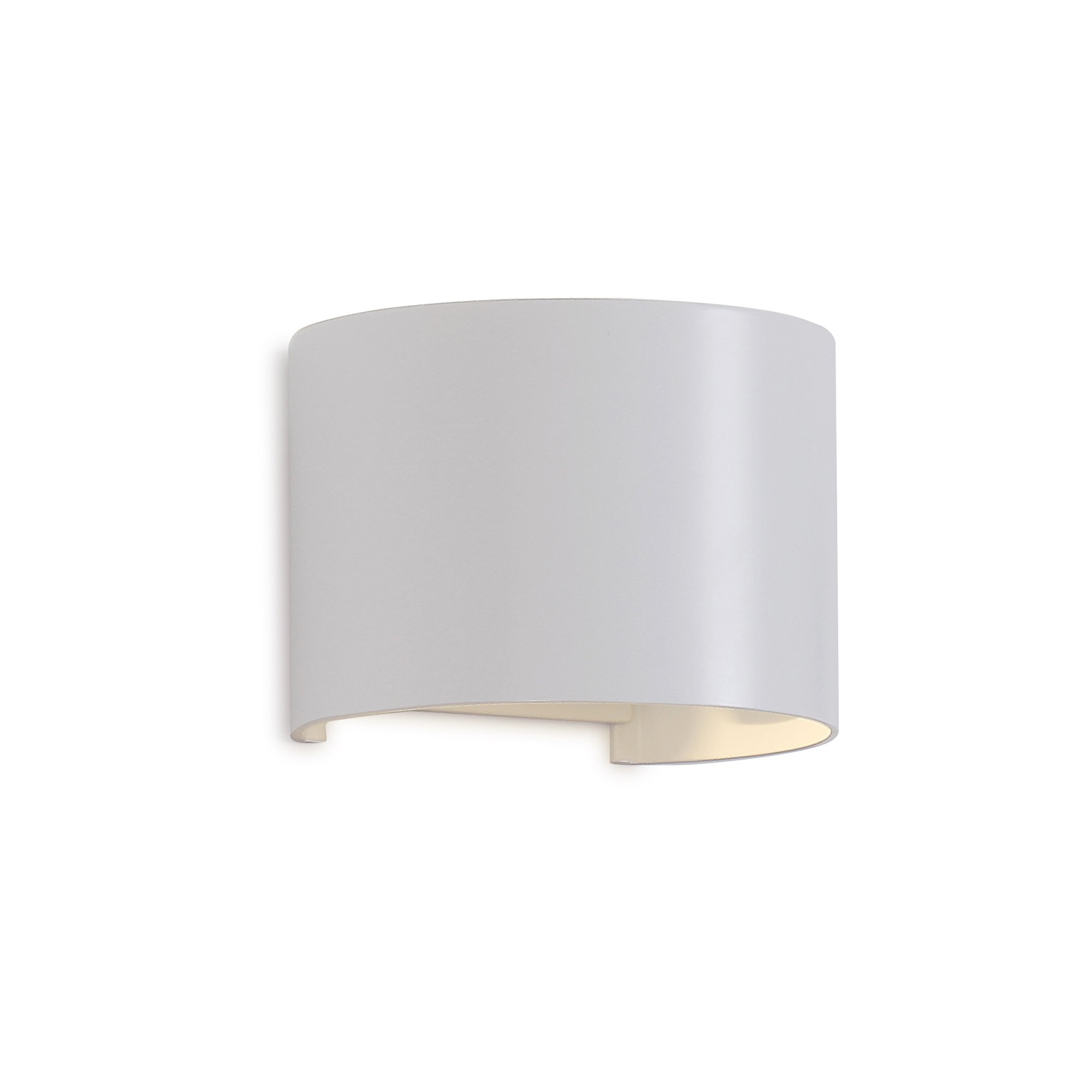 Davos Outdoor Curved LED Wall Light In Sand White Finish IP54 M6523