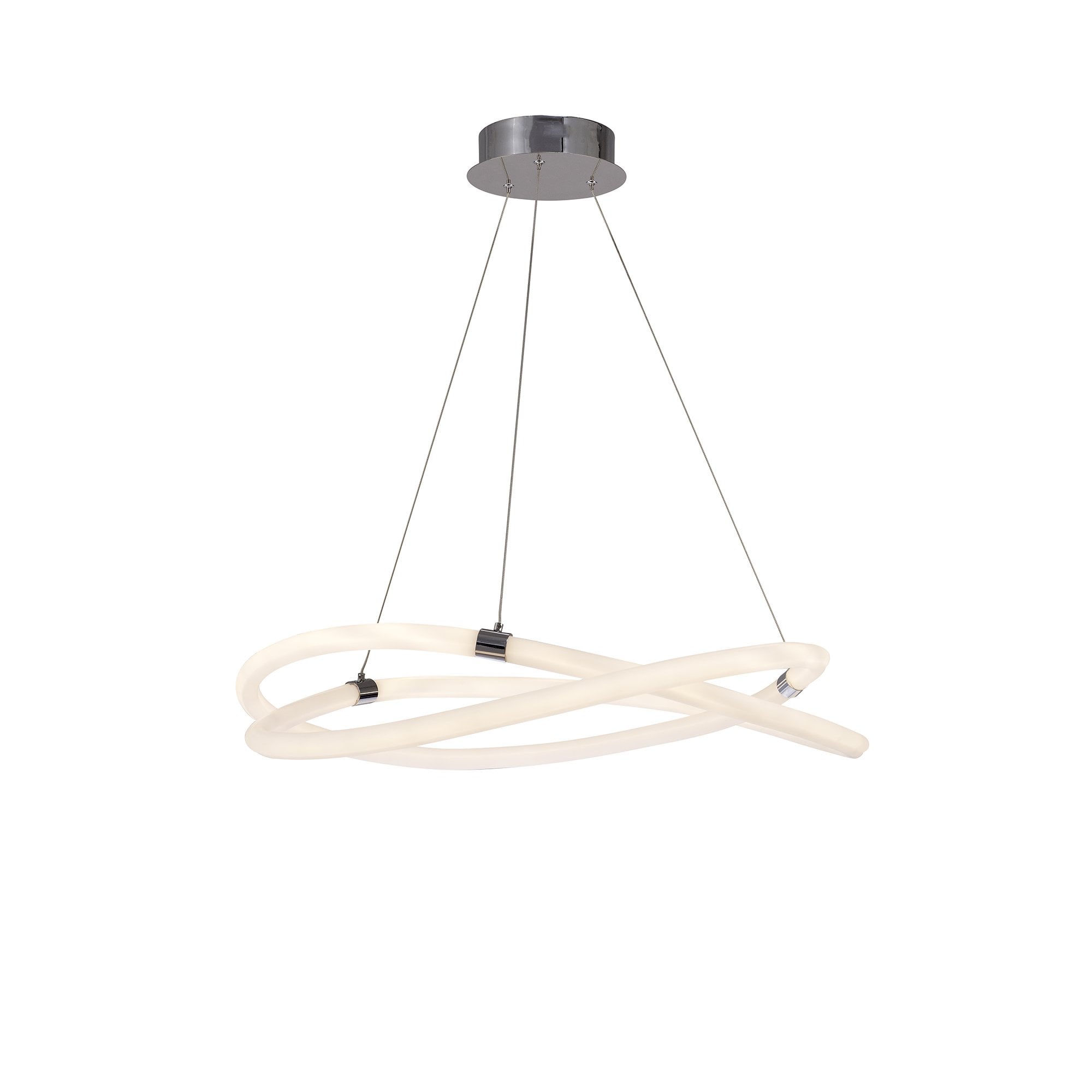 Infinity II Ceiling Pendant Light In Polished Chrome Finish With Opal White Diffuser M6607