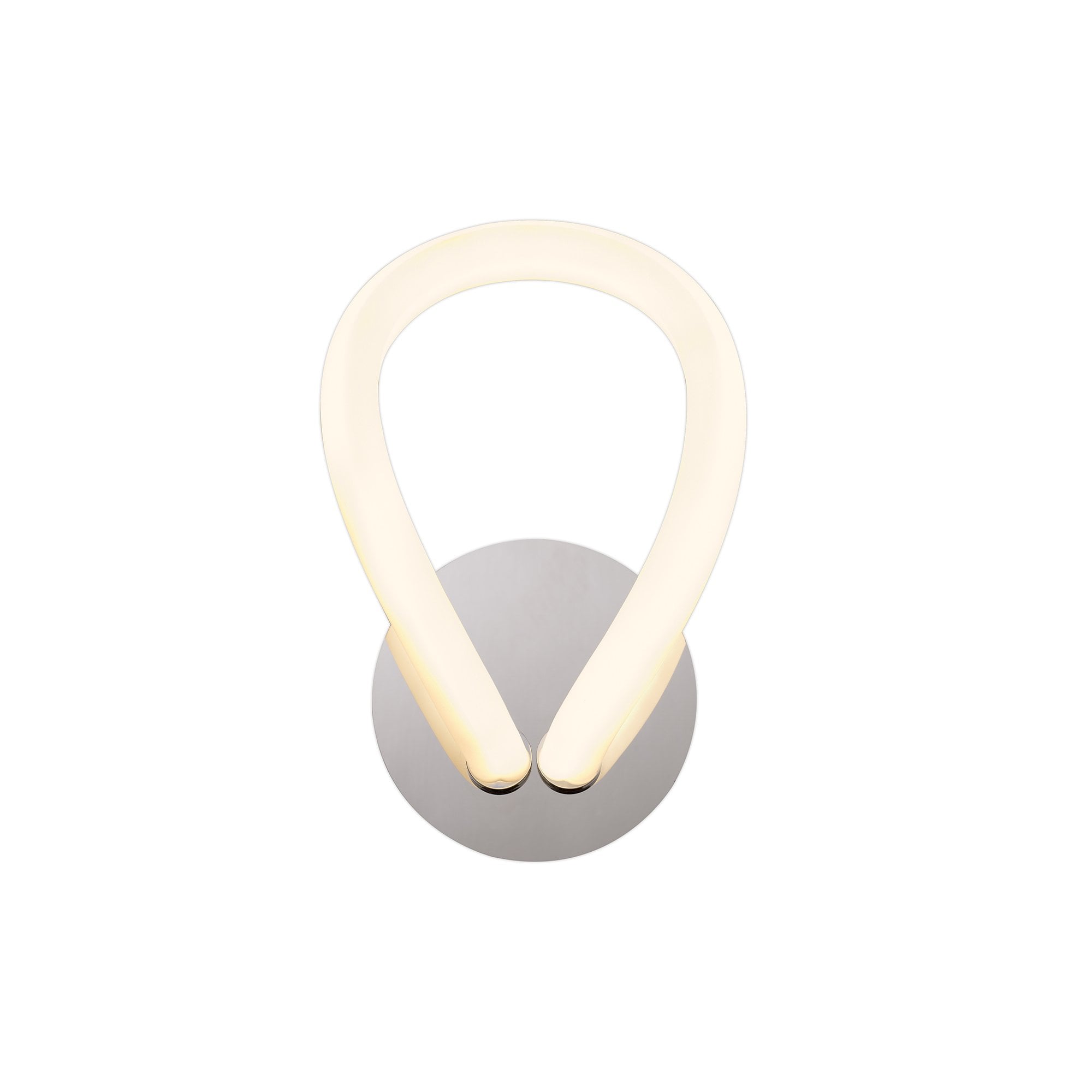 Knot II Modern LED Wall Light In Chrome With Opal Diffuser M6617