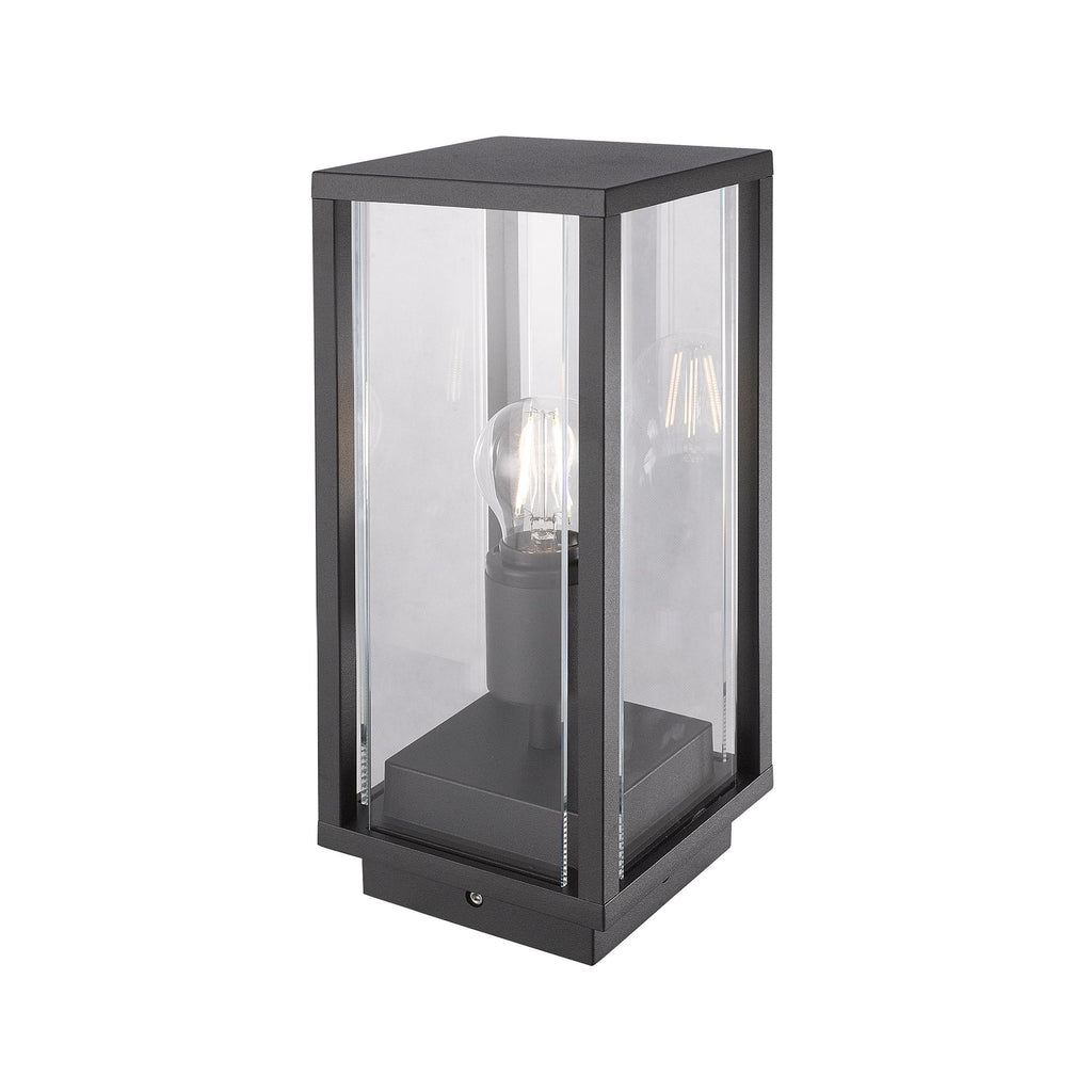 Meribel Single Outdoor Pedestal Lamp In Graphite Finish IP54 M6490
