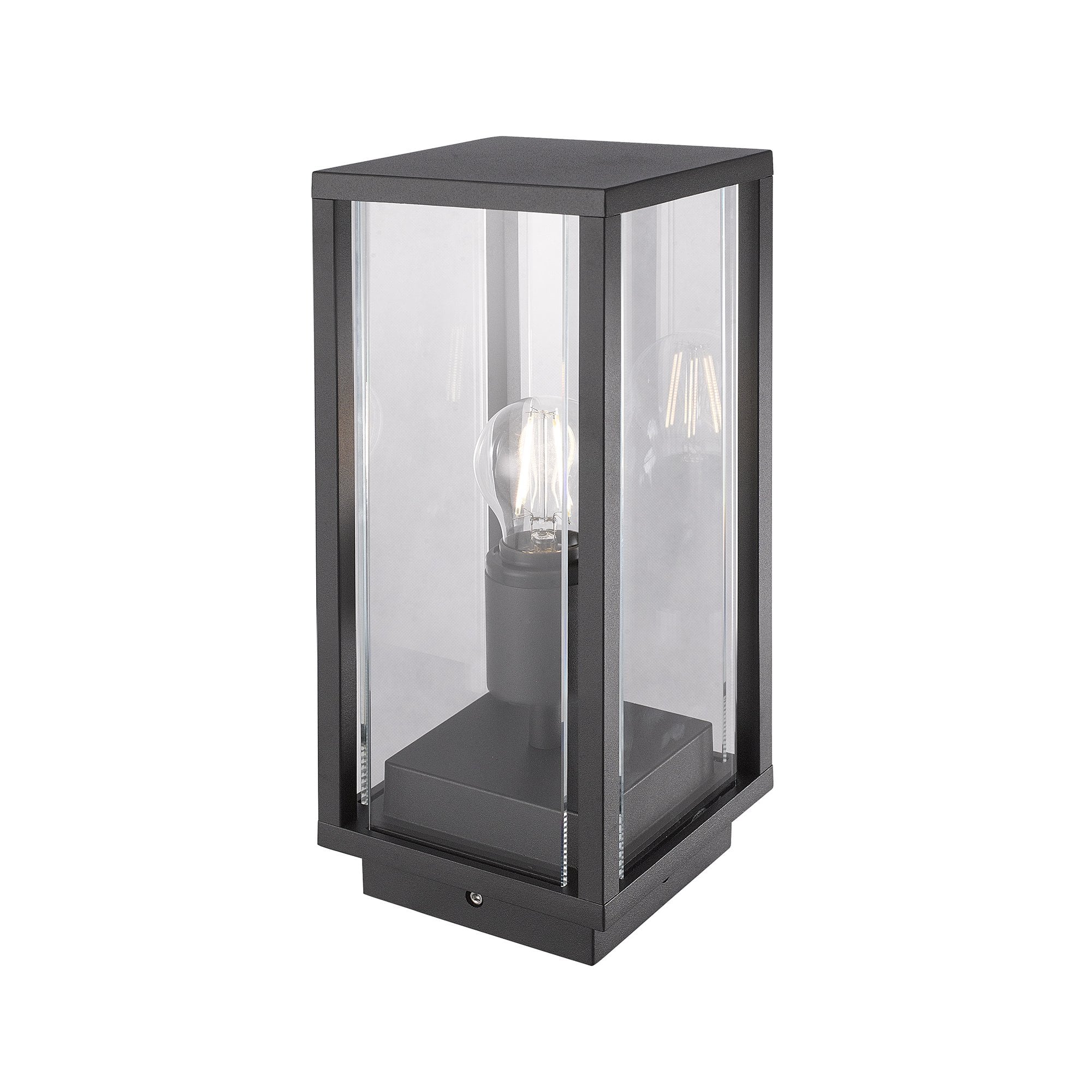 Meribel Single Outdoor Pedestal Lamp In Graphite Finish IP54 M6490