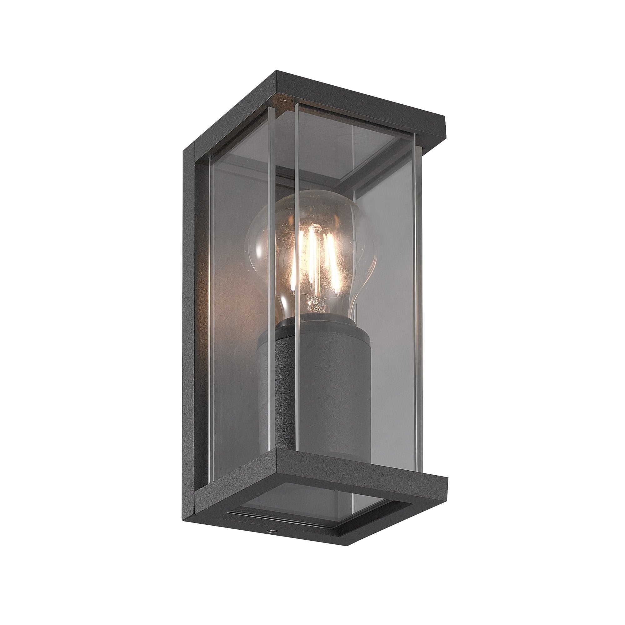 Meribel Single Rectangular Outdoor Wall Light In Graphite Finish IP54 M6494