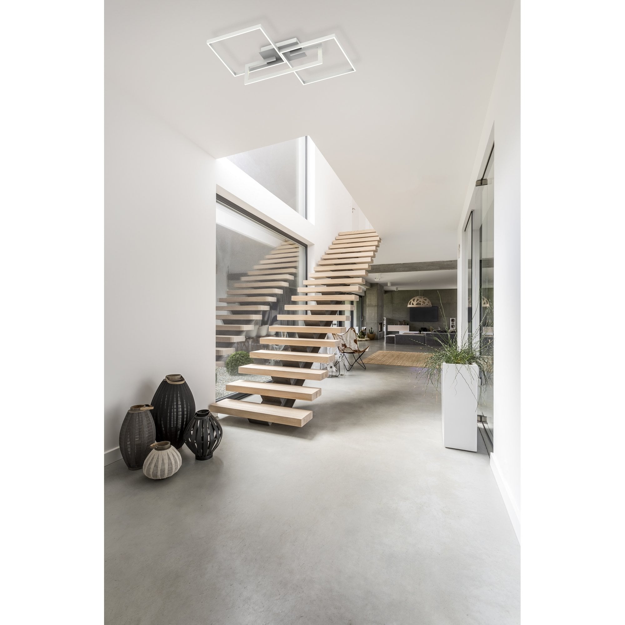 Mural 48 Watt LED Dimmable Flush Ceiling Light In Matt White Finish M6561