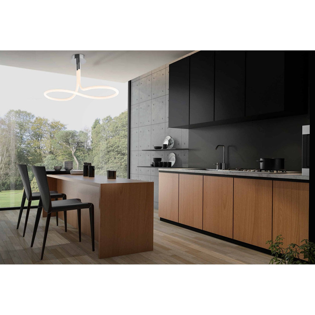 Nur II 50 Watt LED Semi Flush Ceiling Light In Polished Chrome Finish M6602