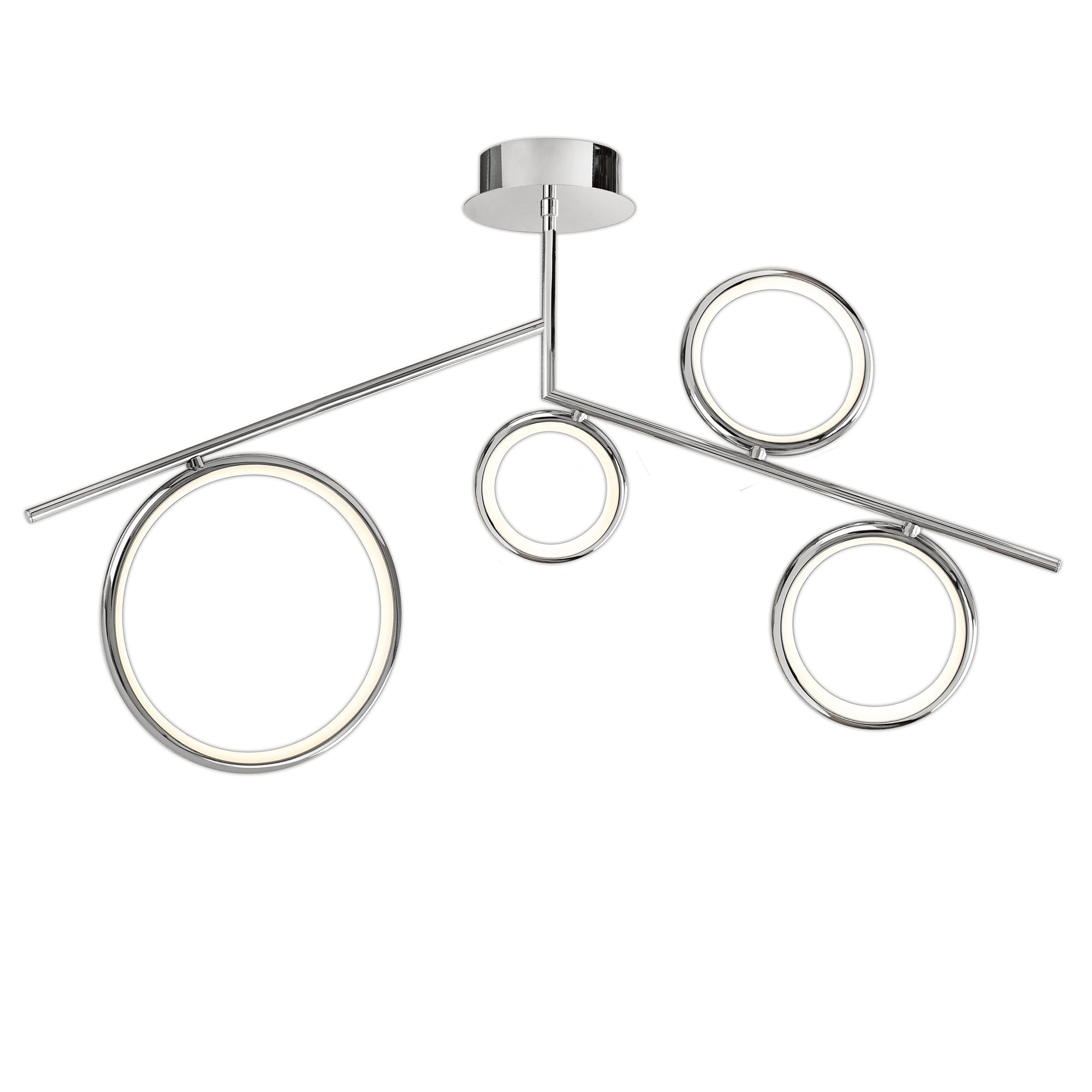 Olimpia CH 42 Watt LED Modern Semi Flush Ceiling Light In Polished Chrome Finish M6590
