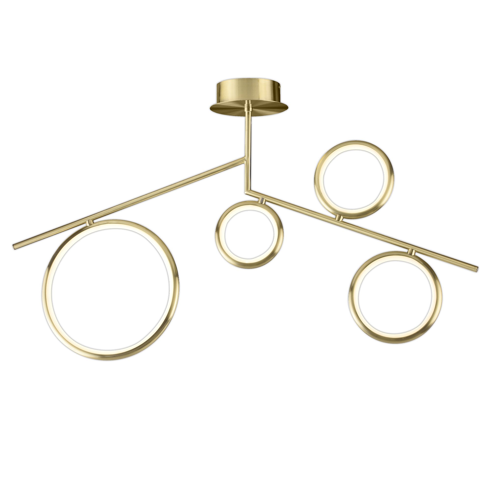 Olimpia SG 42 Watt LED Modern Semi Flush Ceiling Light In Satin Gold Finish M6580