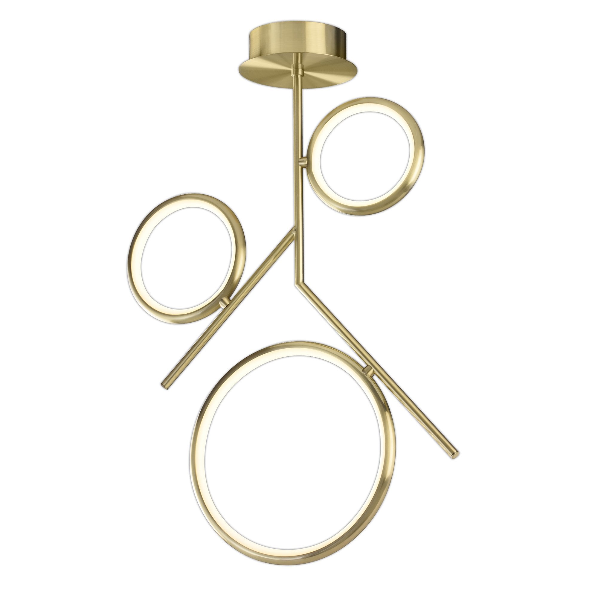 Olimpia SG 36 Watt LED Modern Semi Flush Ceiling Light In Satin Gold Finish M6581