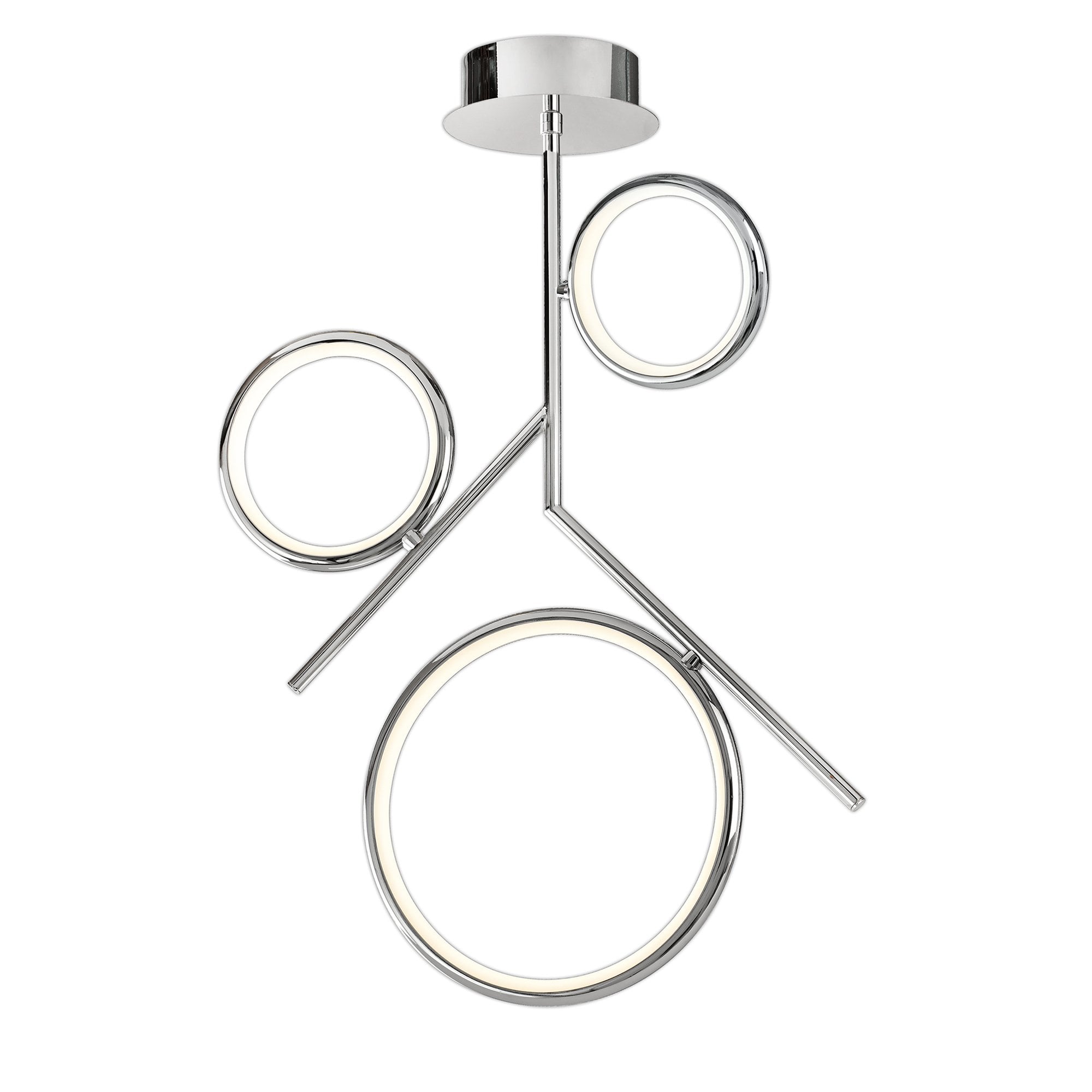 Olimpia CH 36 Watt LED Modern Semi Flush Ceiling Light In Polished Chrome Finish M6591