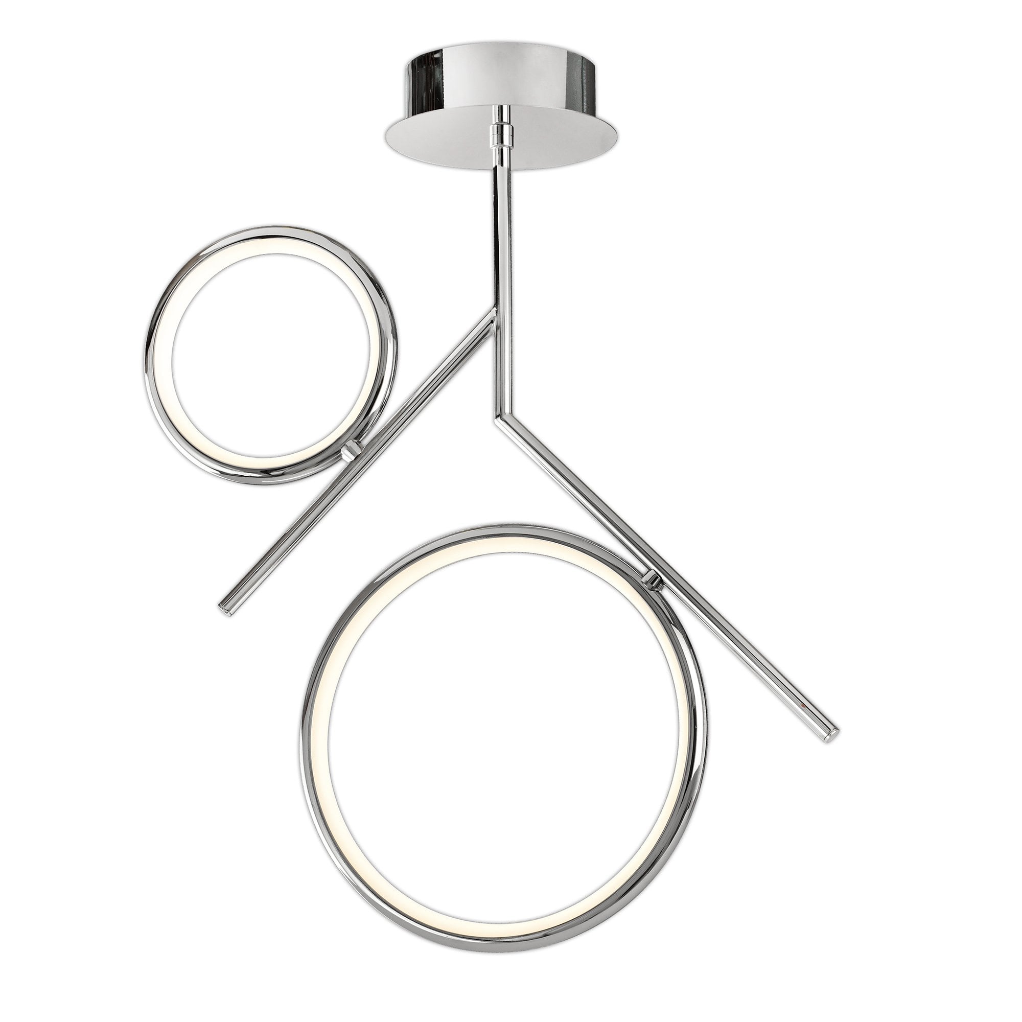 Olimpia CH 30 Watt LED Modern Semi Flush Ceiling Light In Polished Chrome Finish M6592