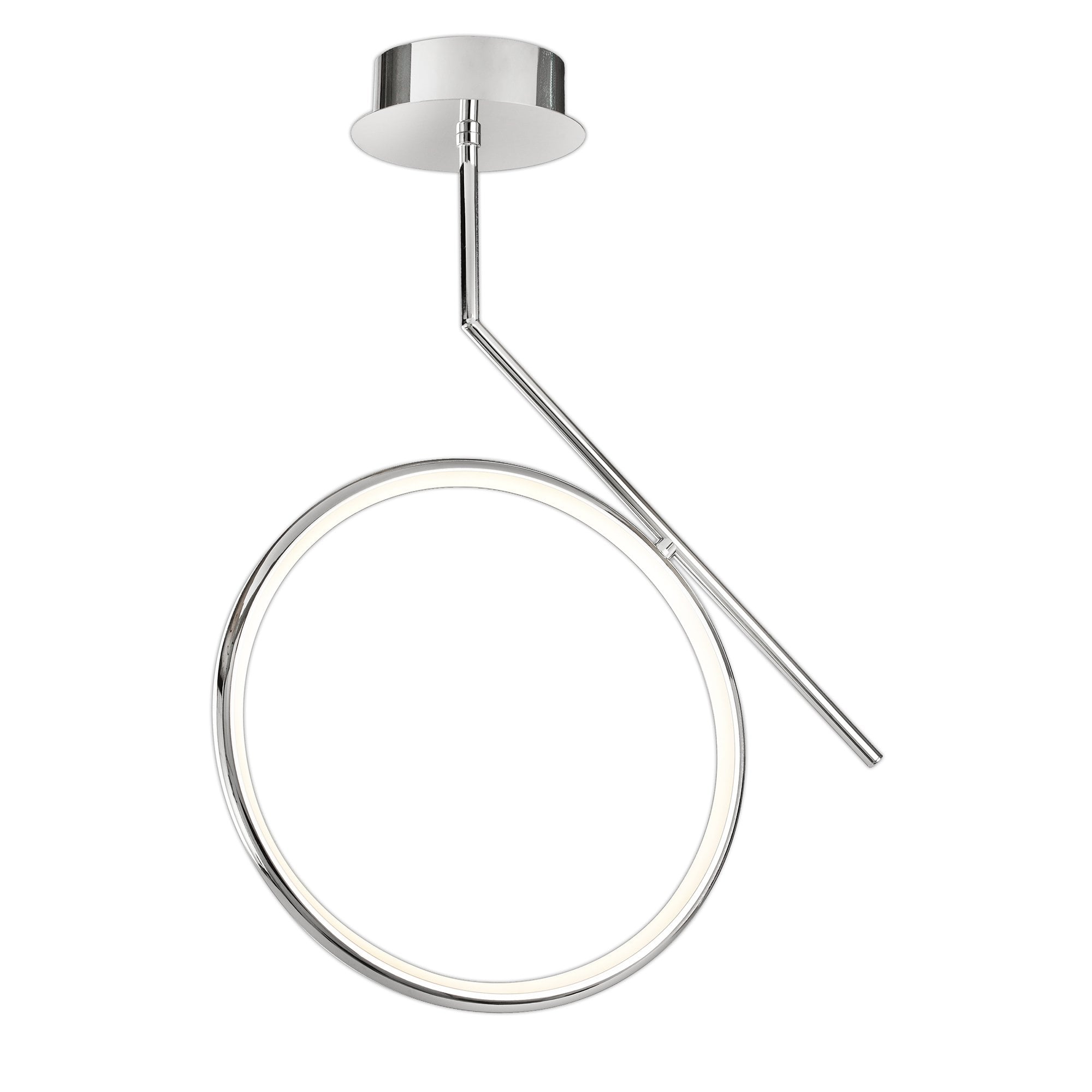 Olimpia CH 25 Watt LED Modern Semi Flush Ceiling Light In Polished Chrome Finish M6593