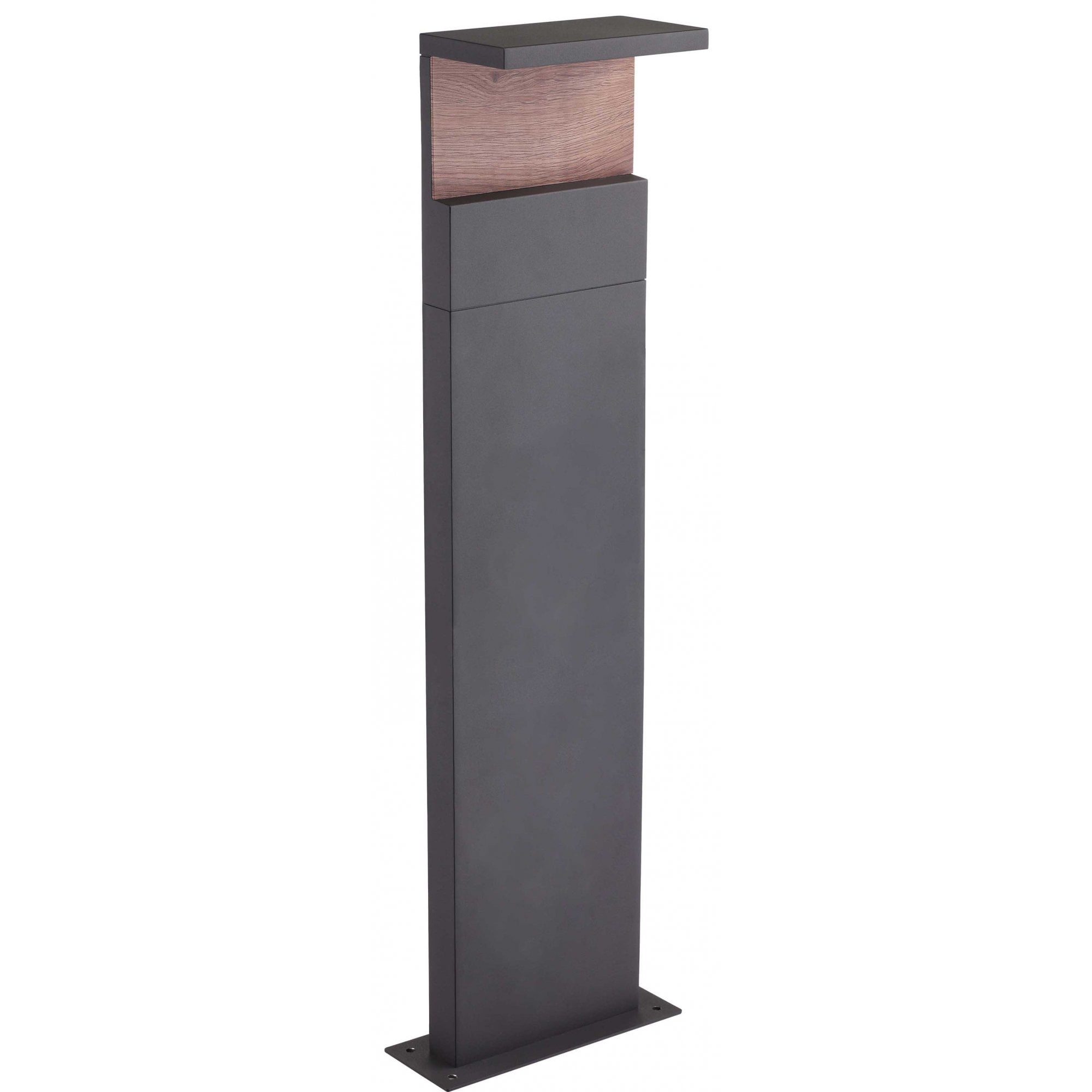 Ruka Modern Outdoor Large Bollard Lamp In Anthracite And Walnut Finish IP54 M6773