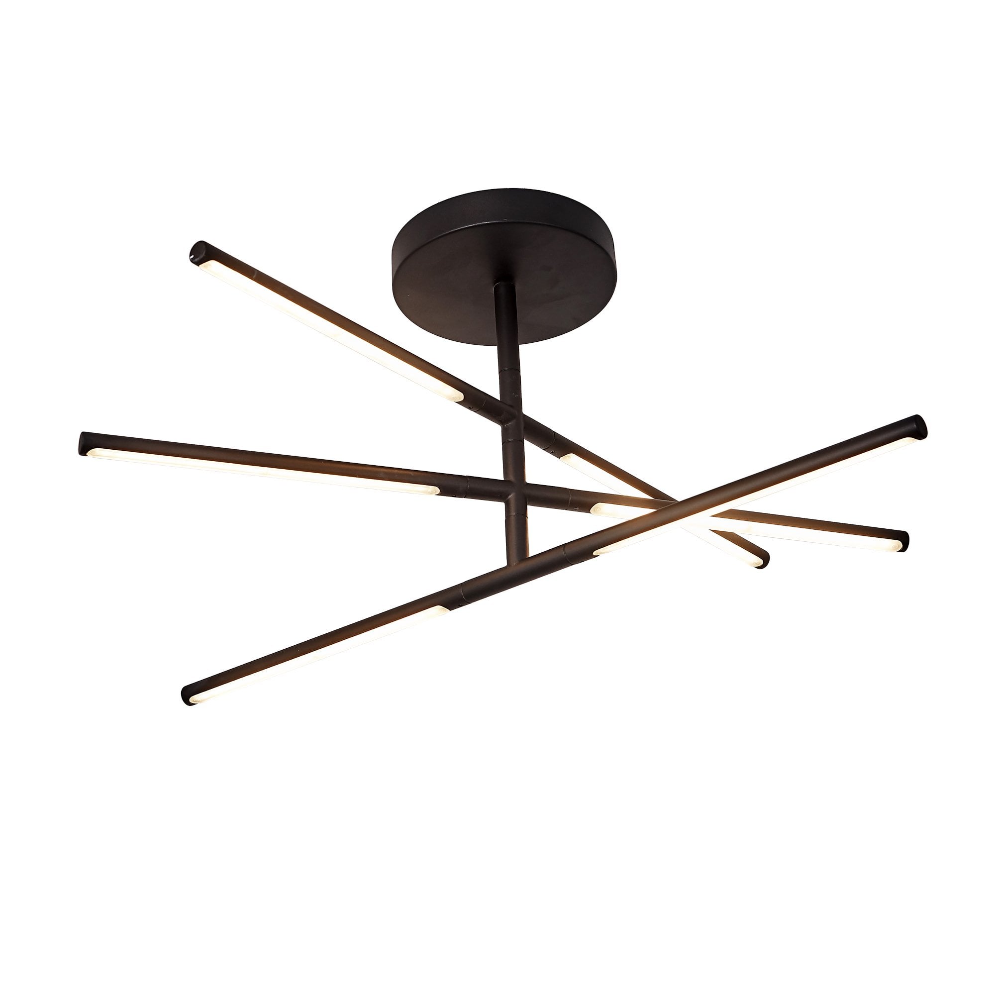 Torch Modern LED Semi Flush Ceiling Light In Sand Black Finish M6828