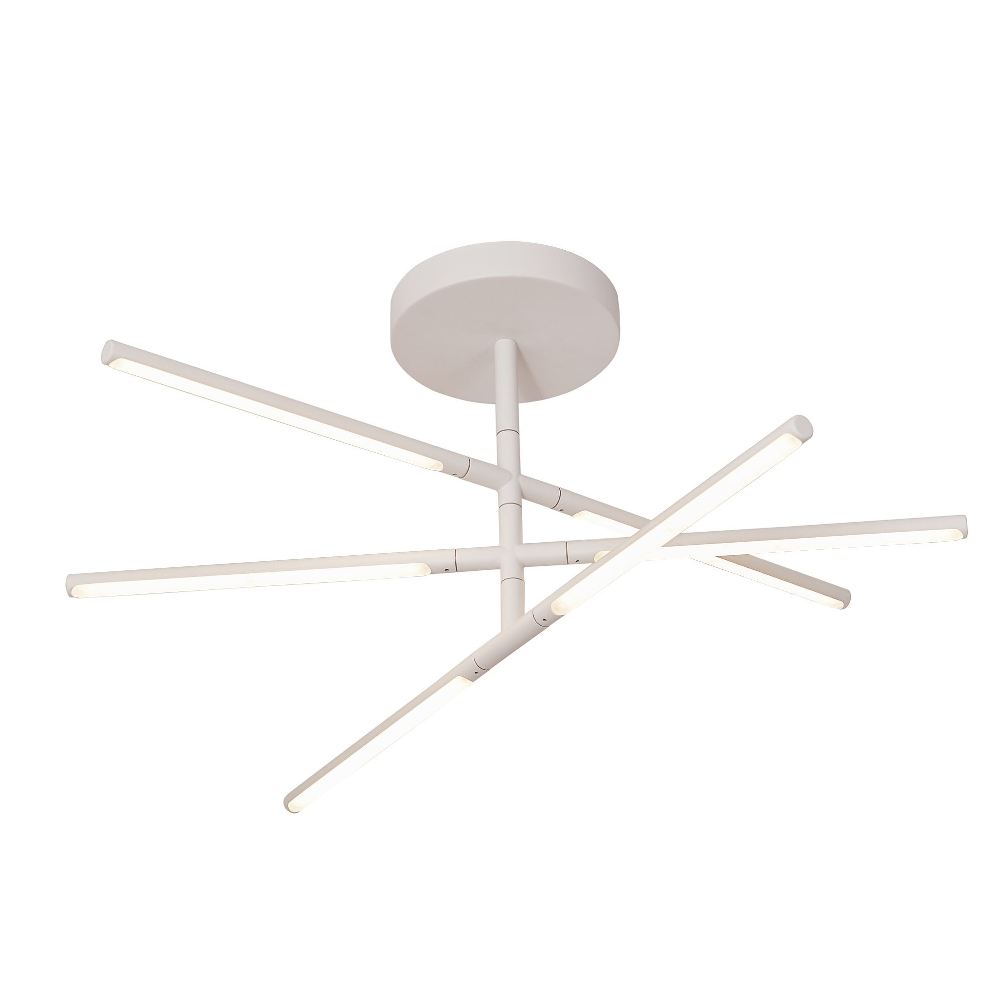 Torch Modern LED Semi Flush Ceiling Light In Sand White Finish M6827