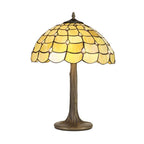 Origin Tiffany Tree Table Lamp With Warm Beige Sheened Glass 40 cm