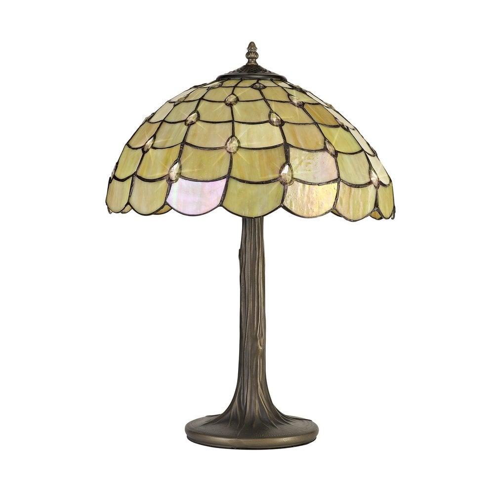 Origin Tiffany Tree Table Lamp With Warm Beige Sheened Glass 40 cm