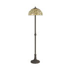 Origin Tiffany 2 Light Floor Lamp With Warm Beige Sheened Glass 40 cm