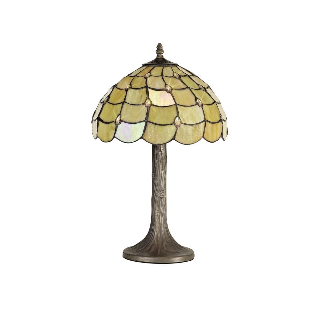 Origin Tiffany Tree Stand Table Lamp With Warm Beige Sheened Glass 30 cm