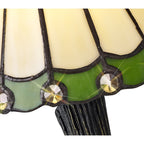 Shadow Tiffany Table Lamp With Cream And Green Umbrella Glass