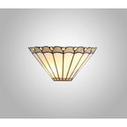 Shadow Tiffany 2 Light Wall Light With Cream And Grey Umbrella Glass