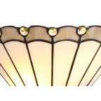Shadow Tiffany 2 Light Wall Light With Cream And Grey Umbrella Glass