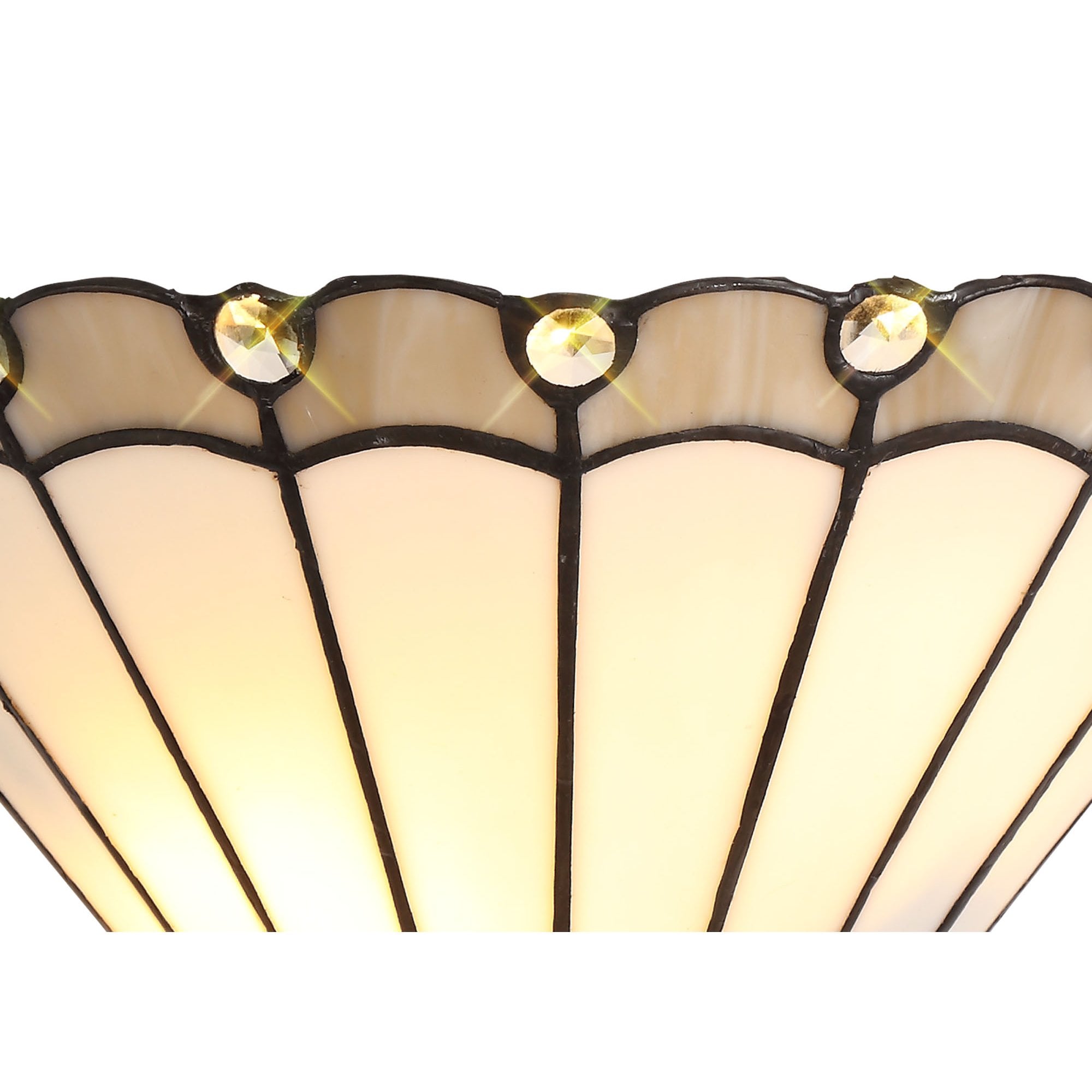 Shadow Tiffany 2 Light Wall Light With Cream And Grey Umbrella Glass
