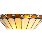 Shadow Tiffany 2 Light Wall Light With Cream And Amber Umbrella Glass