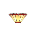 Shadow Tiffany 2 Light Wall Light With Cream And Red Umbrella Glass