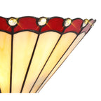 Shadow Tiffany 2 Light Wall Light With Cream And Red Umbrella Glass