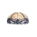 Meccha Tiffany Non Electric Uplighter Kit With Cream And Blue Glass 31.5 cm