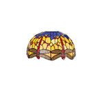 Bokmaal Dragonfly Ceiling Non Electric Uplighter Kit With Orange And Blue Tiffany Glass 30 cm