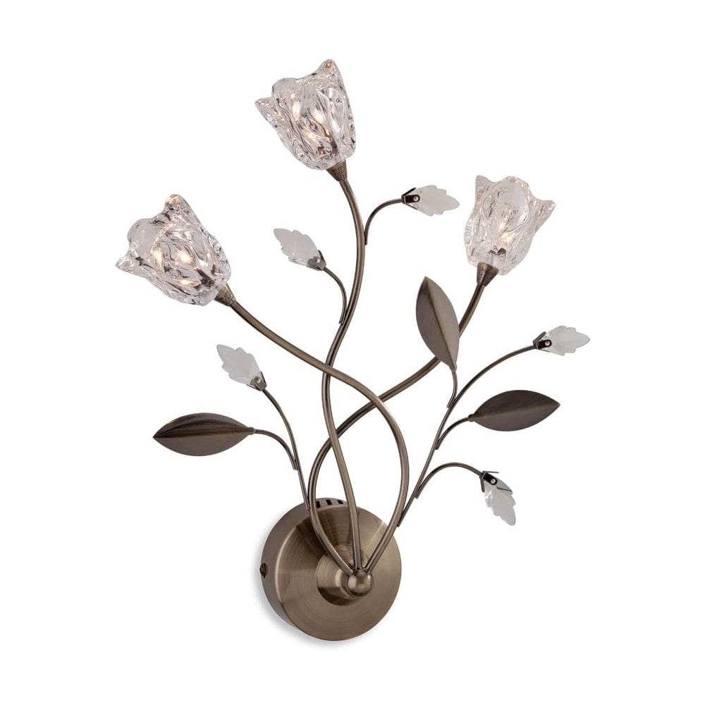 8360 Cindy 3 Light Wall Light with Glass Shades