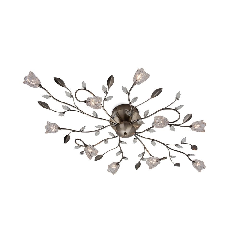 8362 Cindy 10 Light Flush Ceiling Light with Glass Shades