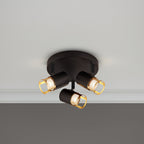 Laser 3 Light Plate Spotlight In Black And Golf Leaf Finish 3483-3BG