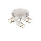 Laser 3 Light Plate Spotlight In White And Silver Leaf Finish 3483-3WSI