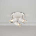 Laser 3 Light Plate Spotlight In White And Silver Leaf Finish 3483-3WSI