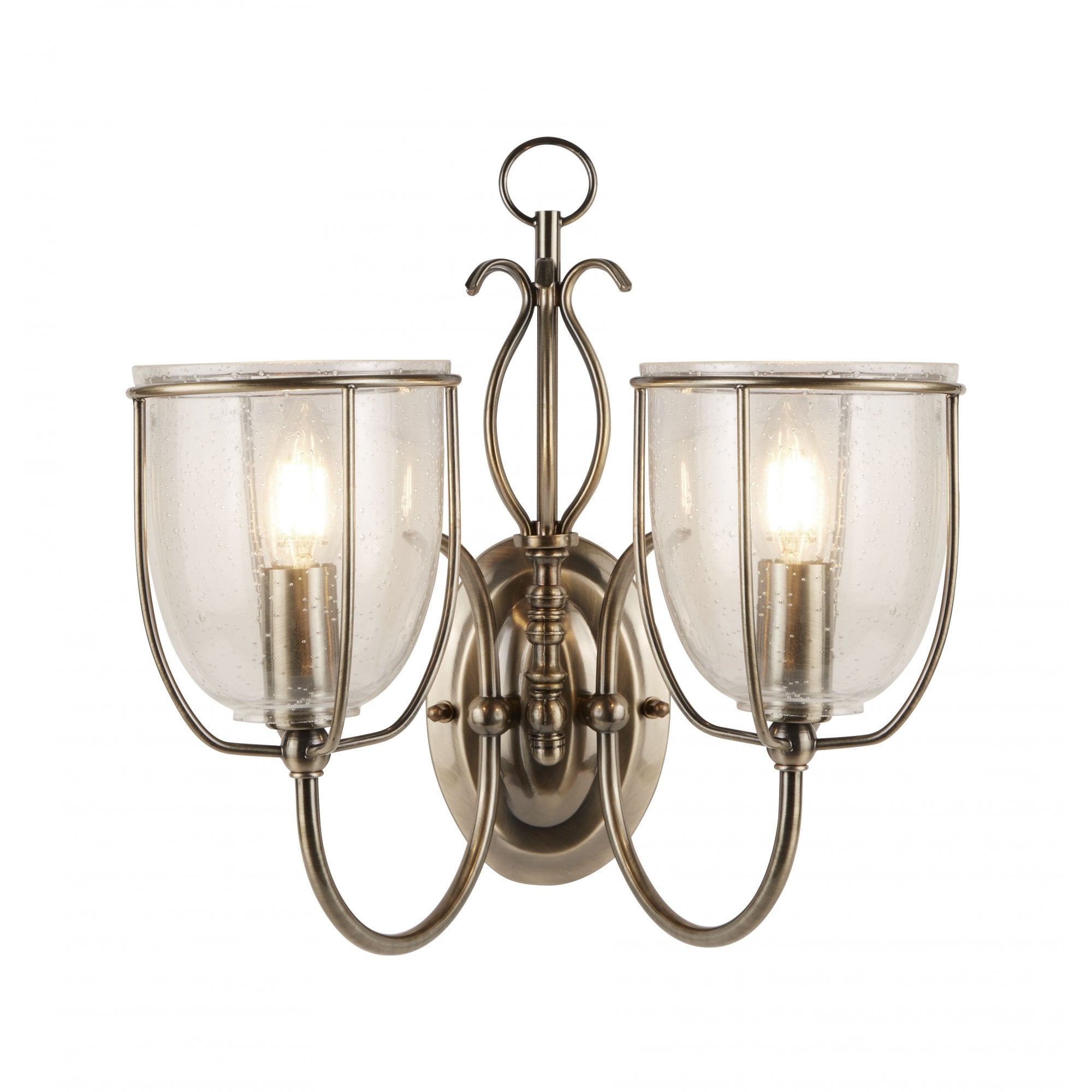 Silhouette 2 Light Wall Light In Antique Brass Finish 6352-2AB