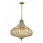 Asmara Stunning 6 Light Ceiling Pendant In Antique Brass With Crystal Detail ASM0675